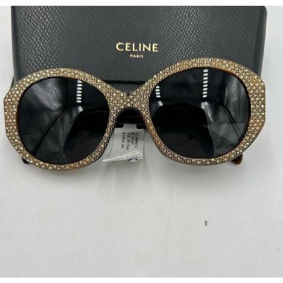 Women\'s Celine Havana brown crystal sunglasses made in Italy main image 7